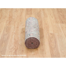 Load image into Gallery viewer, 2&#39;6&quot;x11&#39;9&quot; Rosewood Red with Gainsboro, Heriz Revival, Extra Soft Wool, Soft and Vibrant Pile, Hand Knotted, Runner Oriental Rug FWR395094