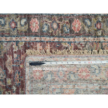 Load image into Gallery viewer, 2&#39;6&quot;x11&#39;9&quot; Rosewood Red with Gainsboro, Heriz Revival, Extra Soft Wool, Soft and Vibrant Pile, Hand Knotted, Runner Oriental Rug FWR395094