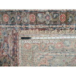 2'7"x7'10" Tuscan Red With Owl Gray, Natural Dyes, 100% Wool, Heriz Revival, Plush And Lush Pile, Hand Knotted, Runner Oriental Rug FWR395100