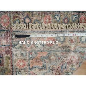 2'x3' Sangria Red, Tone on Tone, Extra Soft Wool, Heriz Revival, Plush and Lush Soft Pile, Hand Knotted, Mat Oriental Rug FWR395106