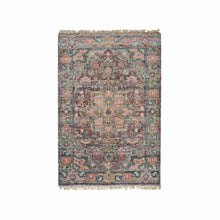 Load image into Gallery viewer, 2&#39;x3&#39;1&quot; Wine Red, Organic Wool, Heriz Revival, Hand Knotted, Soft to the Touch Pile, Mat Oriental Rug FWR395118