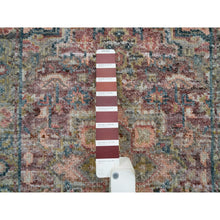 Load image into Gallery viewer, 2&#39;x3&#39;1&quot; Wine Red, Organic Wool, Heriz Revival, Hand Knotted, Soft To The Touch Pile, Mat Oriental Rug FWR395118