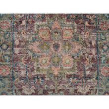 Load image into Gallery viewer, 2&#39;x3&#39;1&quot; Wine Red, Organic Wool, Heriz Revival, Hand Knotted, Soft to the Touch Pile, Mat Oriental Rug FWR395118