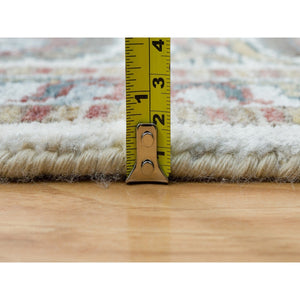 8'10"x11'3" Stone Blue, Washed Out Peshawar with Khotan Design, Hand Knotted, Natural Dyes, Pure Wool, Oriental Rug FWR531366