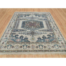 Load image into Gallery viewer, 9&#39;8&quot;x10&#39; Winter White Soft Tones, Thick And Plush Soft Pile,  Hand Knotted, 100% Wool, Reimagined Persian Viss Design, Square Oriental Rug  FWR395142