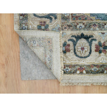 Load image into Gallery viewer, 9&#39;8&quot;x10&#39; Winter White Soft Tones, Thick And Plush Soft Pile,  Hand Knotted, 100% Wool, Reimagined Persian Viss Design, Square Oriental Rug  FWR395142