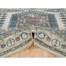 Load image into Gallery viewer, 9&#39;8&quot;x10&#39; Winter White Soft Tones, Thick And Plush Soft Pile,  Hand Knotted, 100% Wool, Reimagined Persian Viss Design, Square Oriental Rug  FWR395142