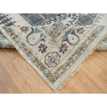 Load image into Gallery viewer, 9&#39;8&quot;x10&#39; Winter White Soft Tones, Thick And Plush Soft Pile,  Hand Knotted, 100% Wool, Reimagined Persian Viss Design, Square Oriental Rug  FWR395142