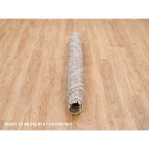 6'x6' Sangria Red, Natural Dyes, Hand Knotted, Pure Wool, Heriz Revival, Plush and Lush Pile, Round Oriental Rug FWR395160