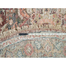 Load image into Gallery viewer, 6&#39;x6&#39; Sapphire Blue, Broken Persian Tabriz Erased Design, Round Hand Knotted Wool And Silk, Oriental Rug FWR540792