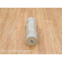 Load image into Gallery viewer, 2&#39;6&quot;x9&#39;9&quot; Anti-flash White, Shiraz Reimagined, Unique Flower Rosettes Border Design, Hand Knotted, Natural Dyes, Organic Wool, Soft Pile, Runner Sustainable Oriental Rug FWR395202