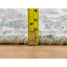 Load image into Gallery viewer, 2&#39;6&quot;x9&#39;9&quot; Anti-flash White, Shiraz Reimagined, Unique Flower Rosettes Border Design, Hand Knotted, Natural Dyes, Organic Wool, Soft Pile, Runner Sustainable Oriental Rug FWR395202