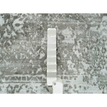 Load image into Gallery viewer, 8&#39;x10&#39;2&quot; Chrome And Battleship Gray, Broken And Erased Persian Design, Hand Knotted, Wool And Silk, Oriental Rug FWR395232