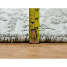 Load image into Gallery viewer, 8&#39;x10&#39;2&quot; Chrome And Battleship Gray, Broken And Erased Persian Design, Hand Knotted, Wool And Silk, Oriental Rug FWR395232