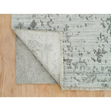 Load image into Gallery viewer, 9&#39;x12&#39; Gainsboro Grey, Wool And Silk, Hand Knotted, Broken And Erased Persian Design, Oriental Rug FWR395238
