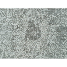 Load image into Gallery viewer, 9&#39;x12&#39; Gainsboro Grey, Wool And Silk, Hand Knotted, Broken And Erased Persian Design, Oriental Rug FWR395238
