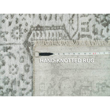 Load image into Gallery viewer, 9&#39;x12&#39; Gainsboro Grey, Wool And Silk, Hand Knotted, Broken And Erased Persian Design, Oriental Rug FWR395238