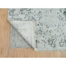 Load image into Gallery viewer, 10&#39;x14&#39; Gainsboro, Hand Knotted, Wool And Silk, Broken And Erased Persian Design, Oriental Rug FWR395244