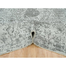 Load image into Gallery viewer, 10&#39;x14&#39; Gainsboro, Hand Knotted, Wool And Silk, Broken And Erased Persian Design, Oriental Rug FWR395244