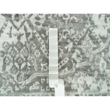 Load image into Gallery viewer, 10&#39;x14&#39; Gainsboro, Hand Knotted, Wool And Silk, Broken And Erased Persian Design, Oriental Rug FWR395244