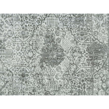 Load image into Gallery viewer, 10&#39;x14&#39; Gainsboro, Hand Knotted, Wool And Silk, Broken And Erased Persian Design, Oriental Rug FWR395244