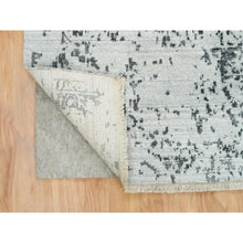 Load image into Gallery viewer, 9&#39;x12&#39;2&quot; Ice Gray And Black Coral, Hand Knotted, Wool And Silk, Broken And Erased Persian Design, Oriental Rug FWR395256