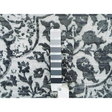 Load image into Gallery viewer, 9&#39;x12&#39;2&quot; Ice Gray And Black Coral, Hand Knotted, Wool And Silk, Broken And Erased Persian Design, Oriental Rug FWR395256