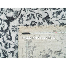 Load image into Gallery viewer, 9&#39;x12&#39;2&quot; Ice Gray And Black Coral, Hand Knotted, Wool And Silk, Broken And Erased Persian Design, Oriental Rug FWR395256
