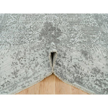 Load image into Gallery viewer, 9&#39;x12&#39;1&quot; Goose Gray, Broken Persian Design, Hand Knotted, Wool And Silk, Oriental Rug  FWR395262