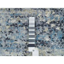 Load image into Gallery viewer, 7&#39;x7&#39; Blue Gray, Hand Knotted, Wool And Silk, Modern Abstract With Mosaic Design, Natural Dyes, Round Oriental Rug FWR395274