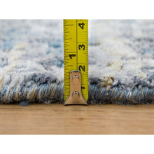 Load image into Gallery viewer, 7&#39;x7&#39; Blue Gray, Hand Knotted, Wool And Silk, Modern Abstract With Mosaic Design, Natural Dyes, Round Oriental Rug FWR395274