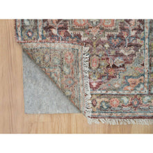 Load image into Gallery viewer, 2&#39;6&quot;x15&#39;8&quot; Sangria Red, Soft and Vibrant Pile, Vegetable Dyes, Pure Wool, Heriz Revival, Hand Knotted, XL Runner Oriental Rug FWR395298