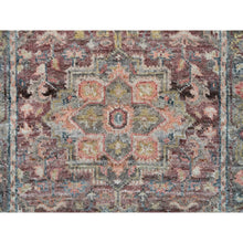 Load image into Gallery viewer, 2&#39;6&quot;x15&#39;8&quot; Sangria Red, Soft and Vibrant Pile, Vegetable Dyes, Pure Wool, Heriz Revival, Hand Knotted, XL Runner Oriental Rug FWR395298