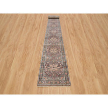 Load image into Gallery viewer, 2&#39;8&quot;X23&#39;10&quot; Sangria Red, Hand Knotted, Pure Wool, Natural Dyes, Heriz Revival, Plush and Lush Soft Pile, XL Runner Oriental Rug FWR395334