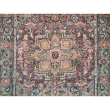 Load image into Gallery viewer, 2&#39;8&quot;X23&#39;10&quot; Sangria Red, Hand Knotted, Pure Wool, Natural Dyes, Heriz Revival, Plush and Lush Soft Pile, XL Runner Oriental Rug FWR395334