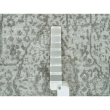 Load image into Gallery viewer, 2&#39;6&quot;x15&#39;10&quot; Goose Gray, Broken And Erased Persian Design, Hand Knotted, Wool And Silk, Xl Runner Oriental Rug  FWR395340