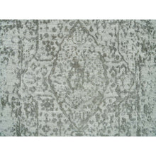Load image into Gallery viewer, 2&#39;6&quot;x15&#39;10&quot; Goose Gray, Broken And Erased Persian Design, Hand Knotted, Wool And Silk, Xl Runner Oriental Rug  FWR395340