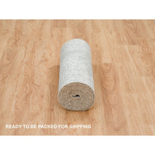 Load image into Gallery viewer, 2&#39;6&quot;x15&#39;10&quot; Goose Gray, Broken And Erased Persian Design, Hand Knotted, Wool And Silk, Xl Runner Oriental Rug  FWR395340