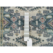 Load image into Gallery viewer, 2&#39;6&quot;x11&#39;8&quot; Winter White, Pure Wool, Thick And Plush Soft Pile,  Hand Knotted, Reimagined Persian Viss Design, Runner Oriental Rug FWR395358