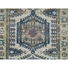 Load image into Gallery viewer, 2&#39;6&quot;x11&#39;8&quot; Winter White, Pure Wool, Thick And Plush Soft Pile,  Hand Knotted, Reimagined Persian Viss Design, Runner Oriental Rug FWR395358