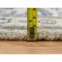 Load image into Gallery viewer, 2&#39;6&quot;x11&#39;8&quot; Winter White, Pure Wool, Thick And Plush Soft Pile,  Hand Knotted, Reimagined Persian Viss Design, Runner Oriental Rug FWR395358