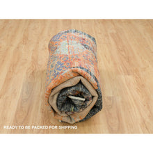 Load image into Gallery viewer, 9&#39;2&quot;x12&#39; Metallic Orange, Hand Knotted, Ancient Ottoman Erased Design, Ghazni Wool, Oriental Rug FWR395376