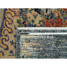 Load image into Gallery viewer, 9&#39;2&quot;x12&#39; Metallic Orange, Hand Knotted, Ancient Ottoman Erased Design, Ghazni Wool, Oriental Rug FWR395376