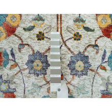 Load image into Gallery viewer, 10&#39;2&quot;x10&#39;2&quot; Ivory, Tabriz Vase with Flower Design, Silk with Textured Wool, Hand Knotted, Square Oriental Rug FWR395394