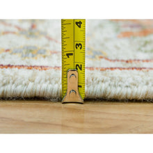 Load image into Gallery viewer, 10&#39;2&quot;x10&#39;2&quot; Ivory, Tabriz Vase with Flower Design, Silk with Textured Wool, Hand Knotted, Square Oriental Rug FWR395394