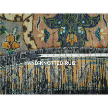 Load image into Gallery viewer, 12&#39;1&quot;x12&#39;1&quot; Metallic Orange, Ancient Ottoman Erased Design, Ghazni Wool, Hand Knotted, Round Oriental Rug FWR395400