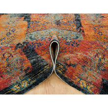 Load image into Gallery viewer, 8&#39;1&quot;x8&#39;1&quot; Metallic Orange, Hand Knotted, Ancient Ottoman Erased Design, Ghazni Wool, Square Oriental Rug FWR395418