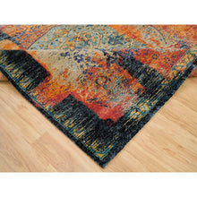 Load image into Gallery viewer, 8&#39;1&quot;x8&#39;1&quot; Metallic Orange, Hand Knotted, Ancient Ottoman Erased Design, Ghazni Wool, Square Oriental Rug FWR395418