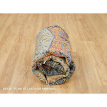 Load image into Gallery viewer, 8&#39;1&quot;x8&#39;1&quot; Metallic Orange, Hand Knotted, Ancient Ottoman Erased Design, Ghazni Wool, Square Oriental Rug FWR395418