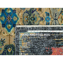 Load image into Gallery viewer, 8&#39;1&quot;x8&#39;1&quot; Metallic Orange, Hand Knotted, Ancient Ottoman Erased Design, Ghazni Wool, Square Oriental Rug FWR395418